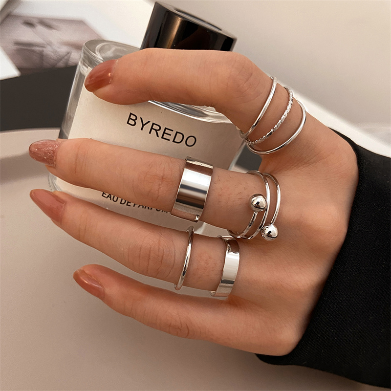 Vintage Punk Knuckle Rings Set - Conjunto de anillos Punk con cuentas