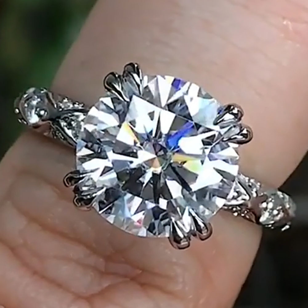 Moissanite Engagement Ring 1 Carat - Anillo de Compromiso Personalizado de Platino
