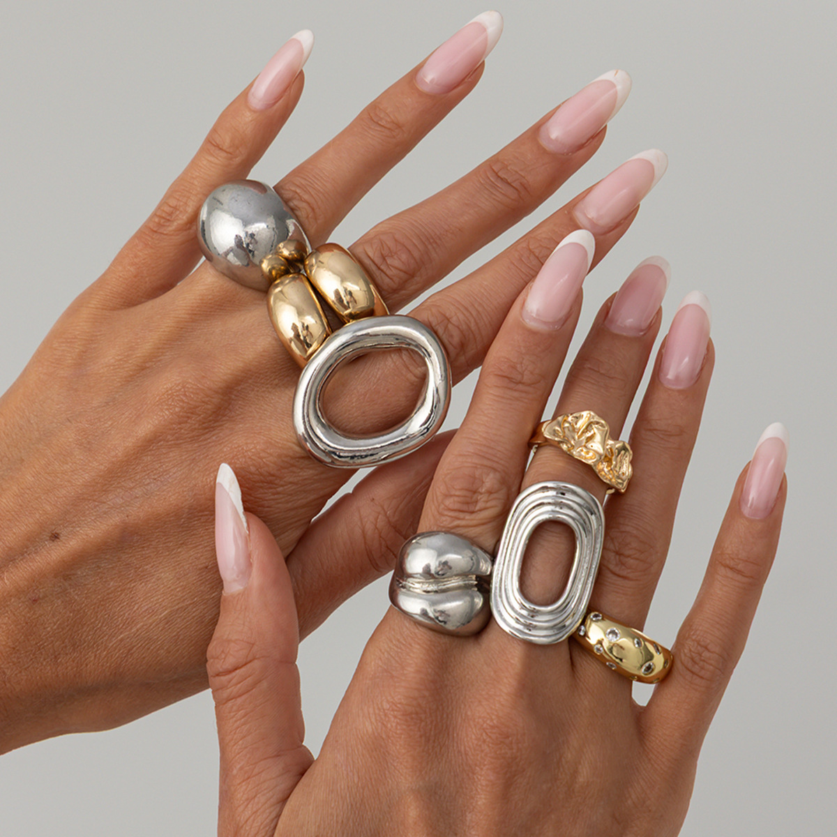 Vintage Punk Knuckle Rings Set - Juego de 8 anillos de metal
