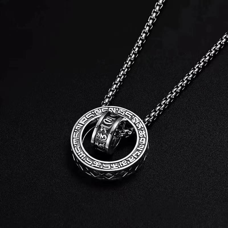 925 Sterling Silver Chain Necklace Men - Collar con Colgante de Plata de