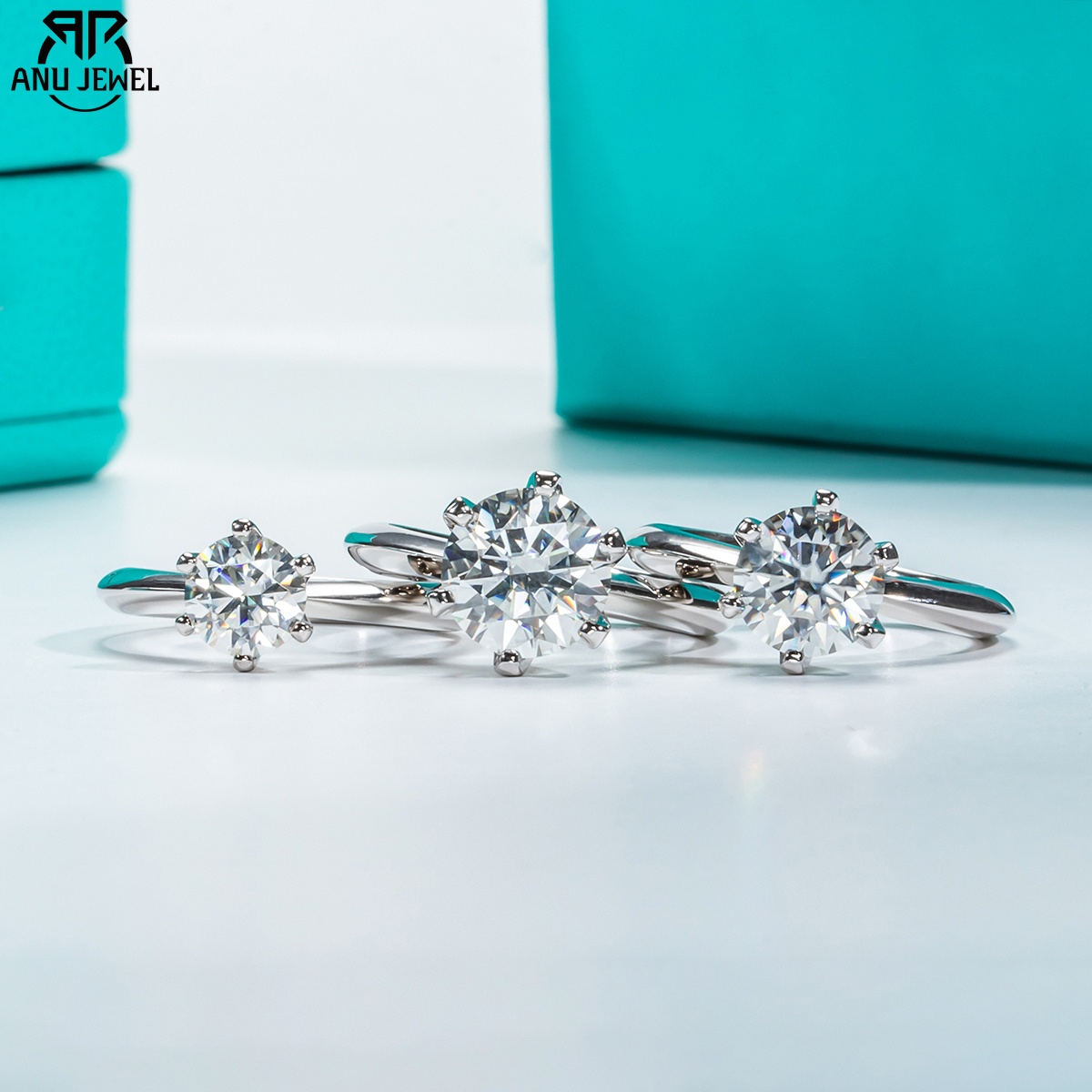 Moissanite Engagement Ring 1 Carat - Anillo de compromiso AnuJewel 1ct 2ct