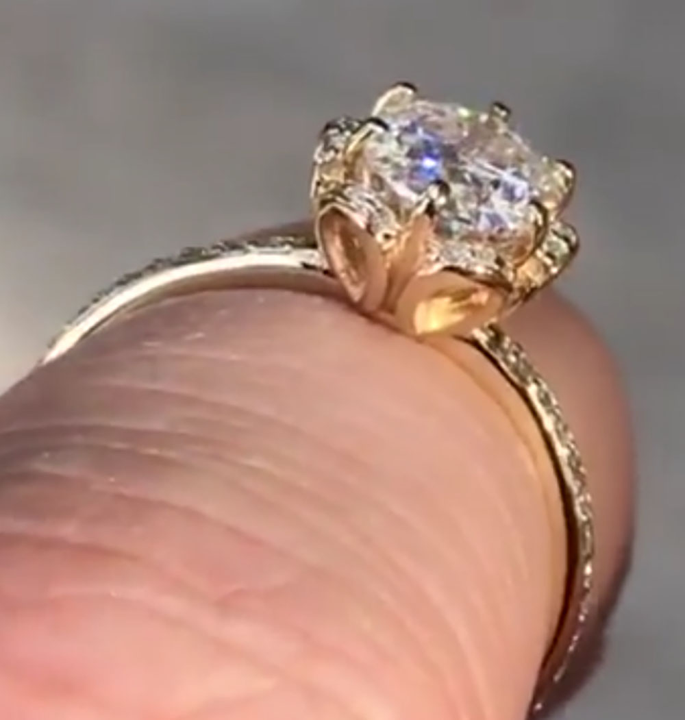 Anillo de compromiso de aniver - Moissanite Engagement Ring 1 Carat reseña y precio