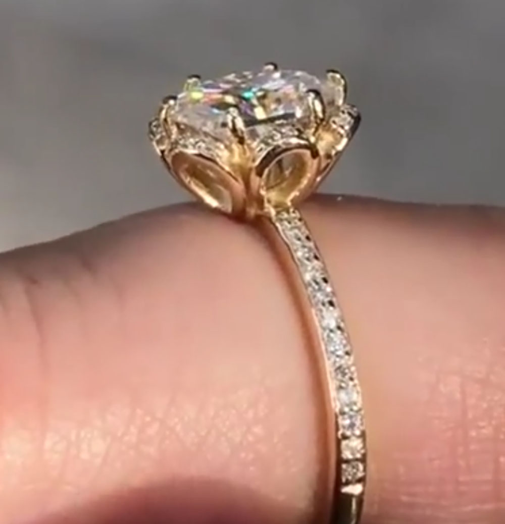 Anillo de compromiso de aniver - Moissanite Engagement Ring 1 Carat reseña y precio