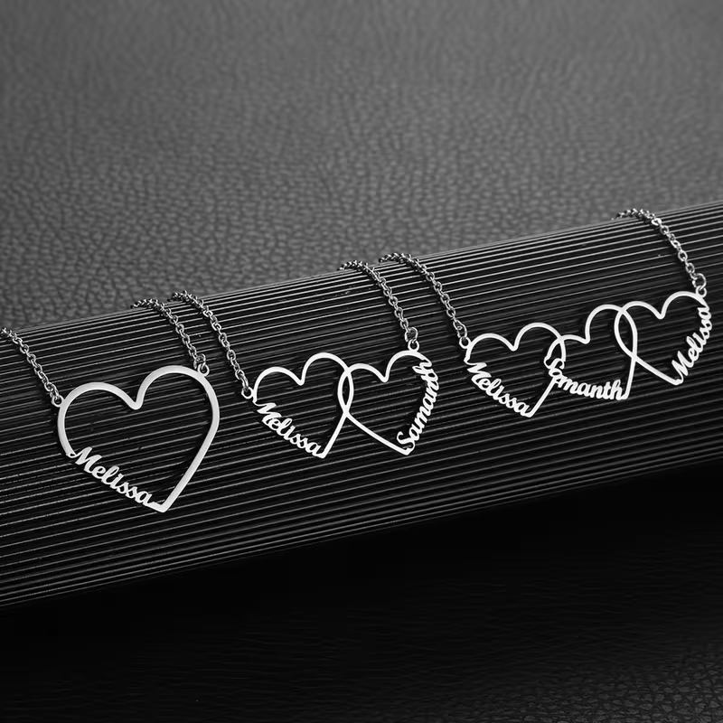 Collar con Nombre de Corazón E - Custom Name Necklace Stainless Steel reseña y precio