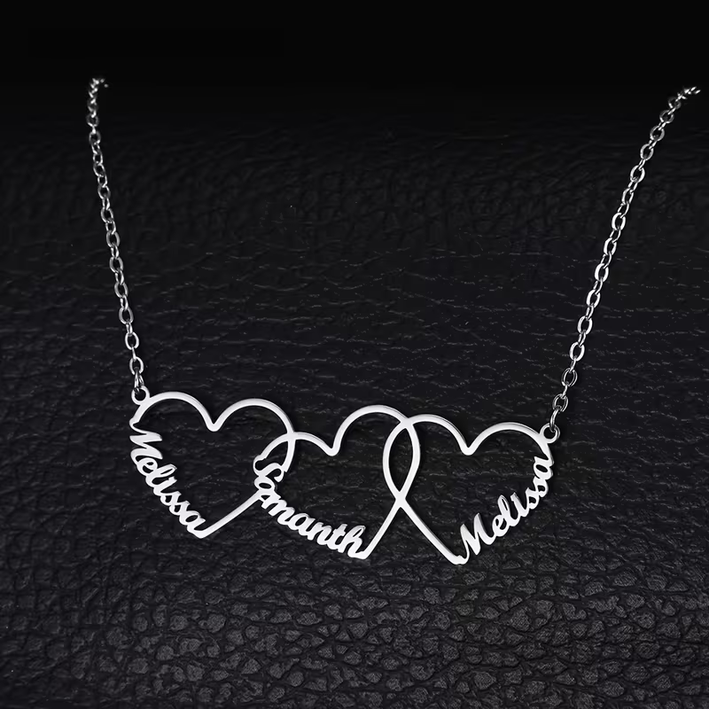 Collar con Nombre de Corazón E - Custom Name Necklace Stainless Steel reseña y precio