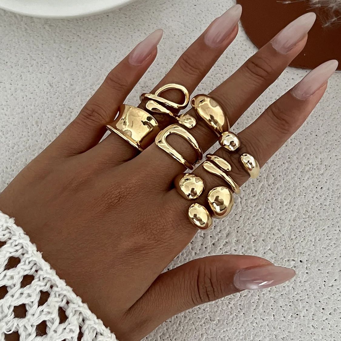 DIEZI-Conjunto de anillos para - Vintage Punk Knuckle Rings Set reseña y precio