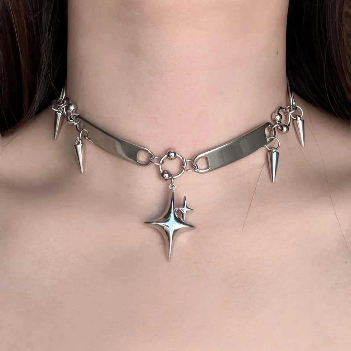 Gargantilla Punk con Estrellas - Goth Punk Spike Choker reseña y precio