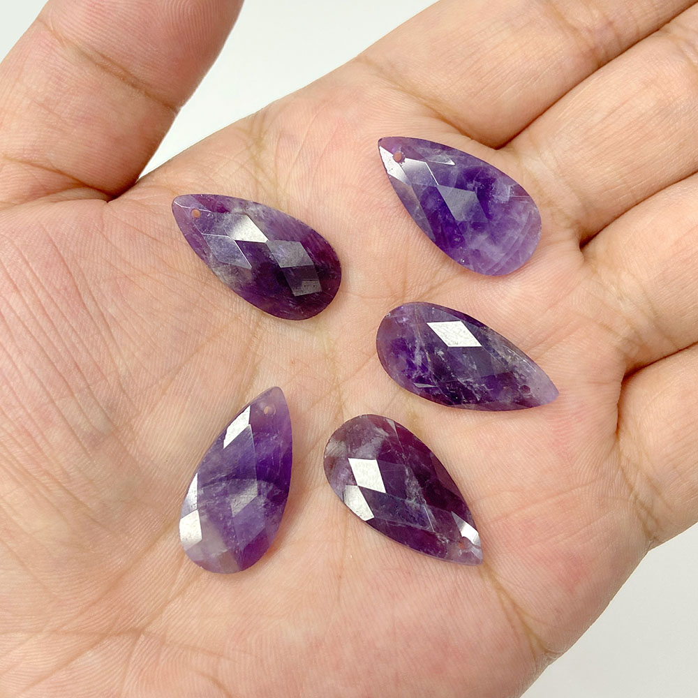 Colgante con forma de gota de  - Crystal Pendant Necklace Natural Stone reseña y precio