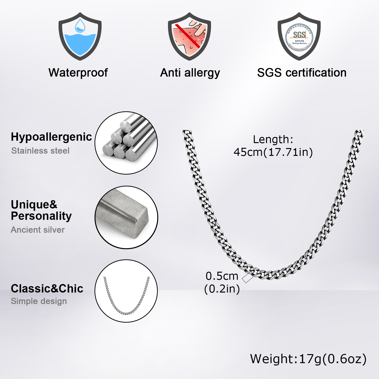 Collar de Cadena Cubana Estilo - Cuban Link Chain 12Mm reseña y precio