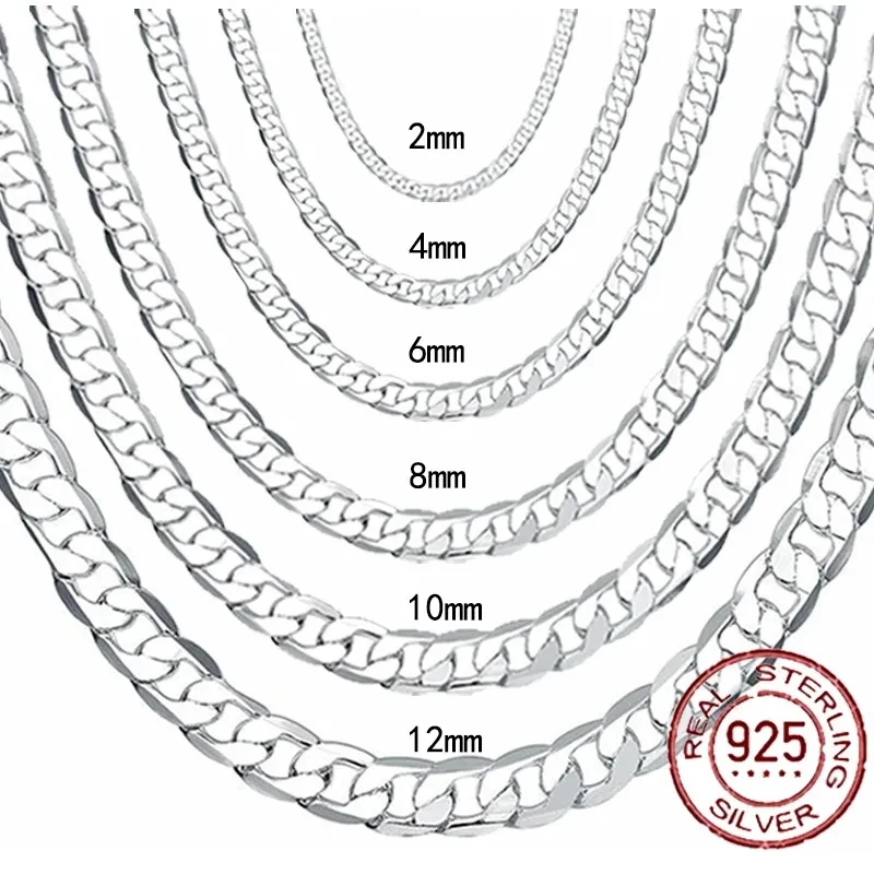 Collar de plata de ley 925 par - Cuban Link Chain 12Mm reseña y precio