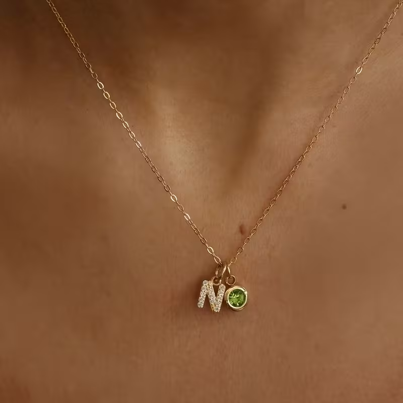 Collar con Iniciales de la A a - Custom Name Necklace Stainless Steel reseña y precio