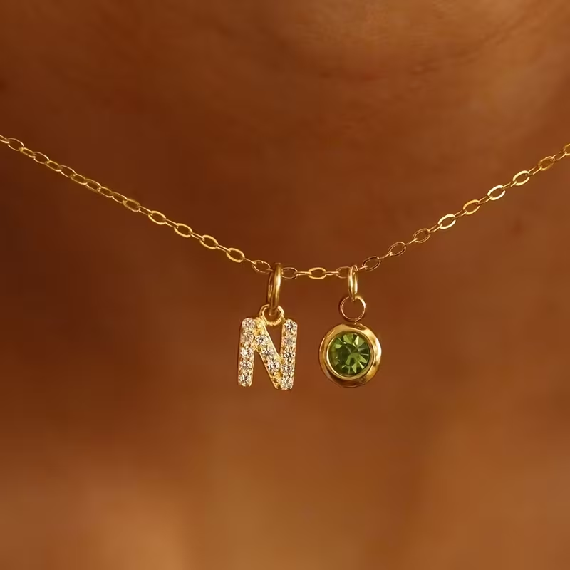 Collar con Iniciales de la A a - Custom Name Necklace Stainless Steel reseña y precio