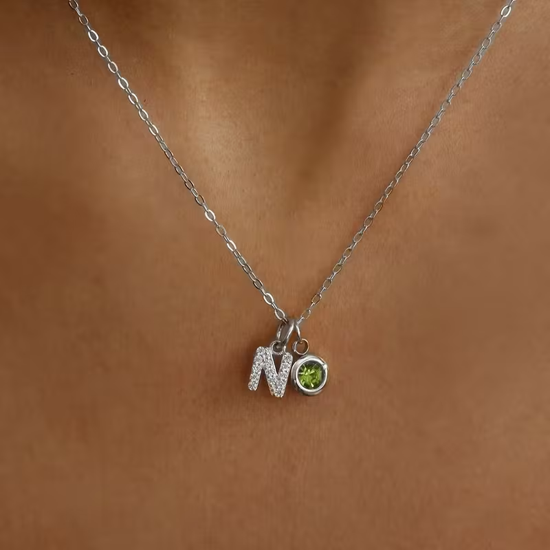 Collar con Iniciales de la A a - Custom Name Necklace Stainless Steel reseña y precio