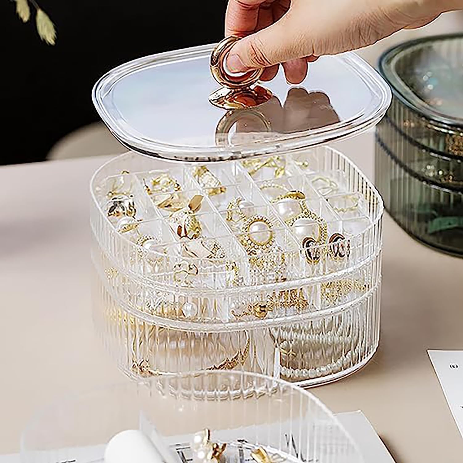 Caja de joyería transparente,  - Rings reseña y precio