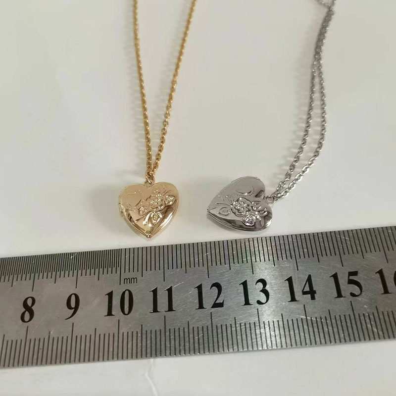 1 unidad de colgante con marco - Heart Locket Necklace Photo reseña y precio