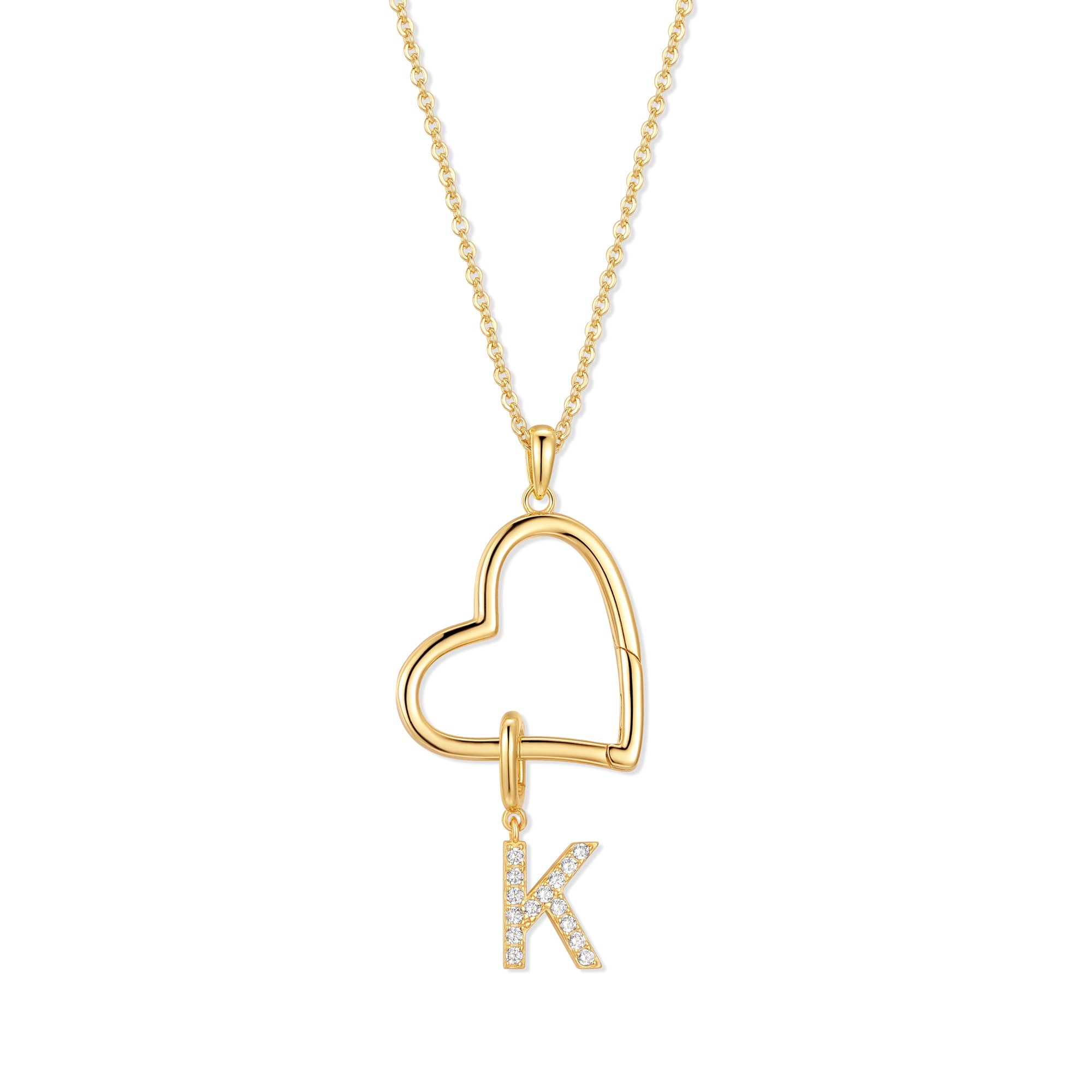 Collar con Colgante de Corazón - Initial Letter Necklace 18K Gold reseña y precio