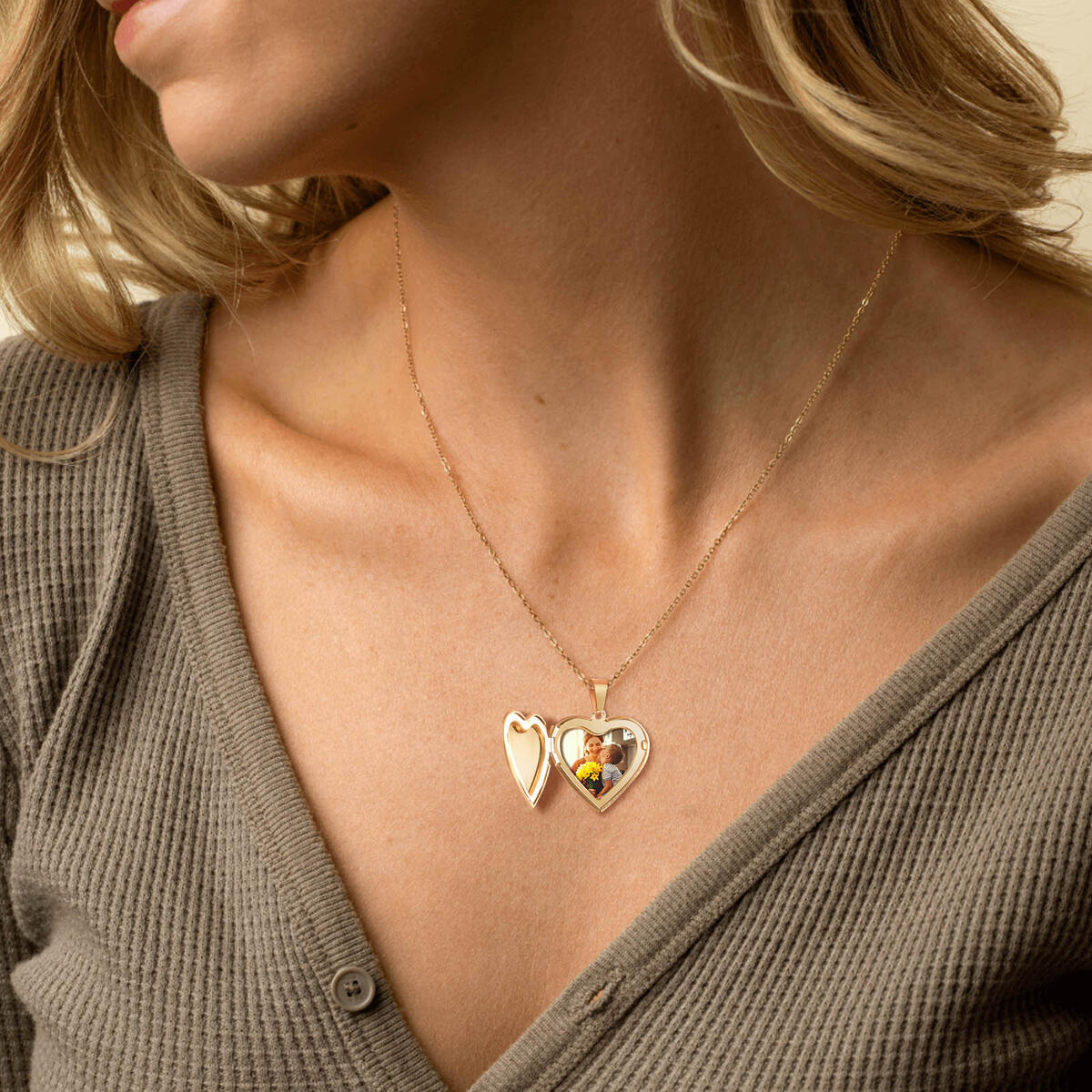 Joyería de acero inoxidable, m - Heart Locket Necklace Photo reseña y precio