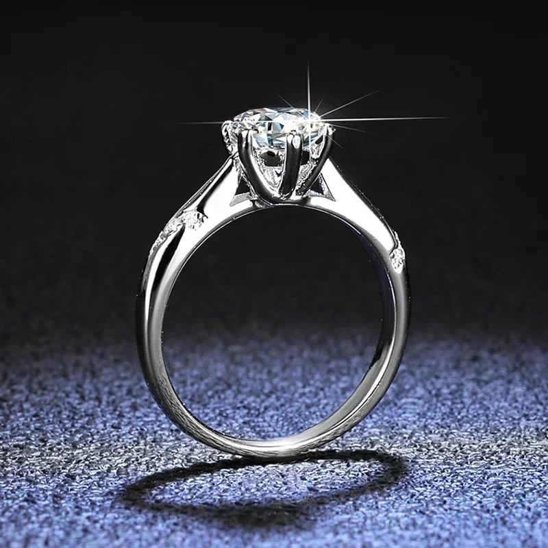 Anillo de Platino PT950 Certif - Moissanite Engagement Ring 1 Carat reseña y precio