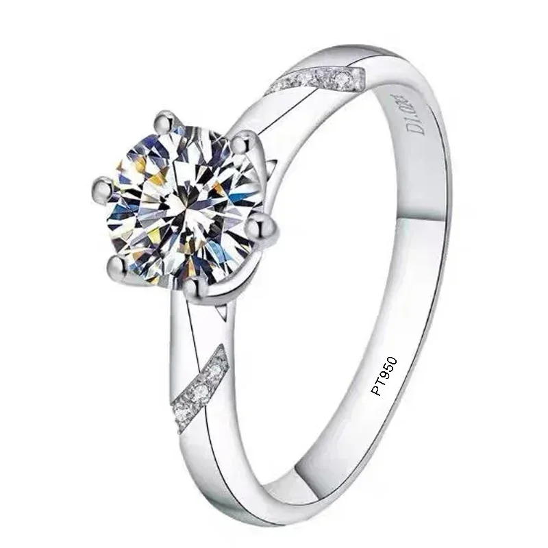Anillo de Platino PT950 Certif - Moissanite Engagement Ring 1 Carat reseña y precio
