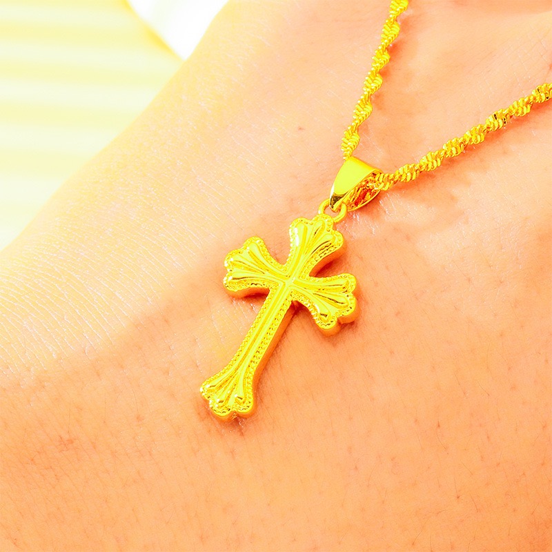Collar con cruz clásica de oro - Cross Pendant Necklace Gold reseña y precio