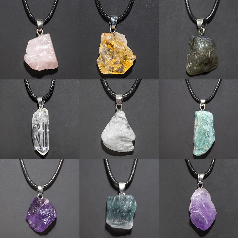 Collar de flores de amatistas  - Crystal Pendant Necklace Natural Stone reseña y precio
