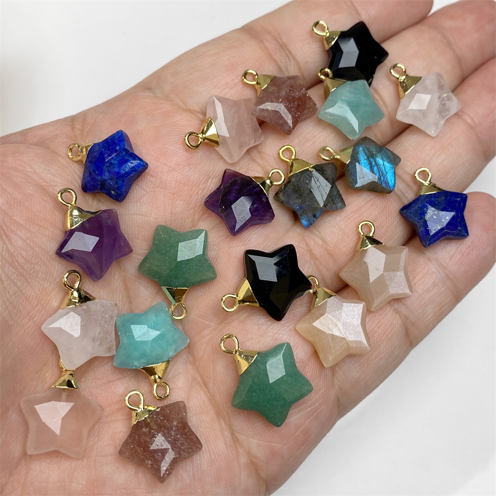 Colgante de piedra con forma d - Crystal Pendant Necklace Natural Stone reseña y precio