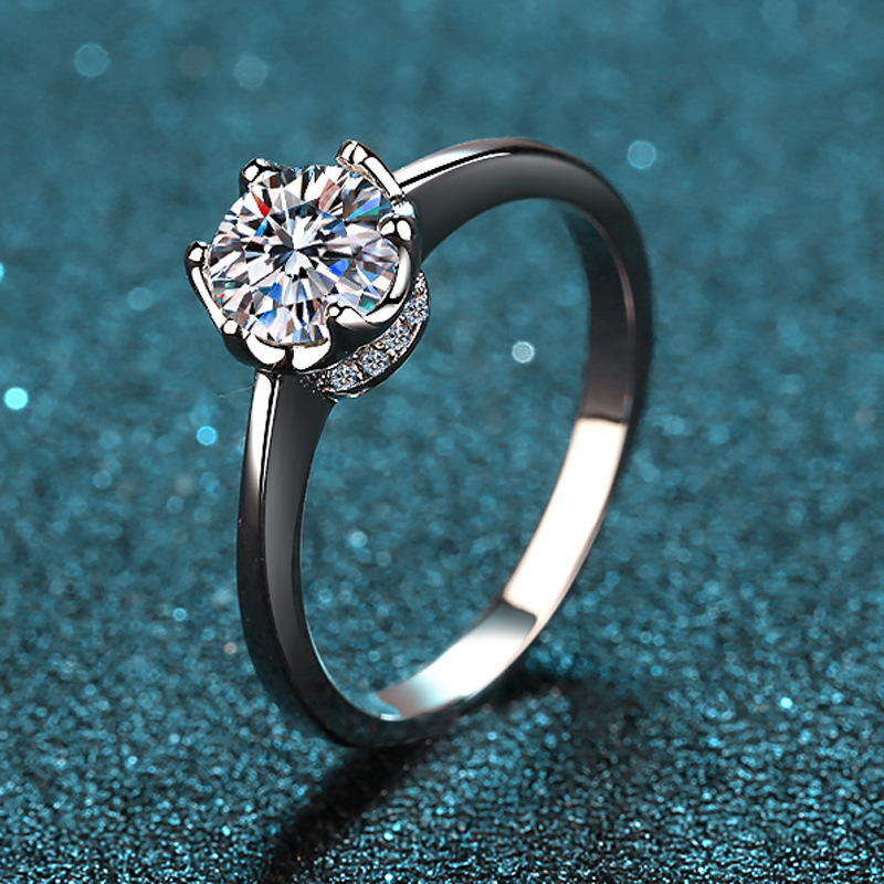 Exquisito Anillo de Platino PT - Moissanite Engagement Ring 1 Carat reseña y precio